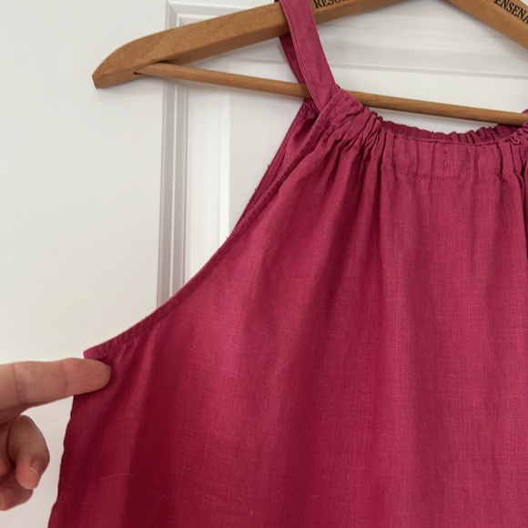 Nicole Miller Linen Halter Top in Dark Pink/Mauve Size Large - Picture 4 of 8